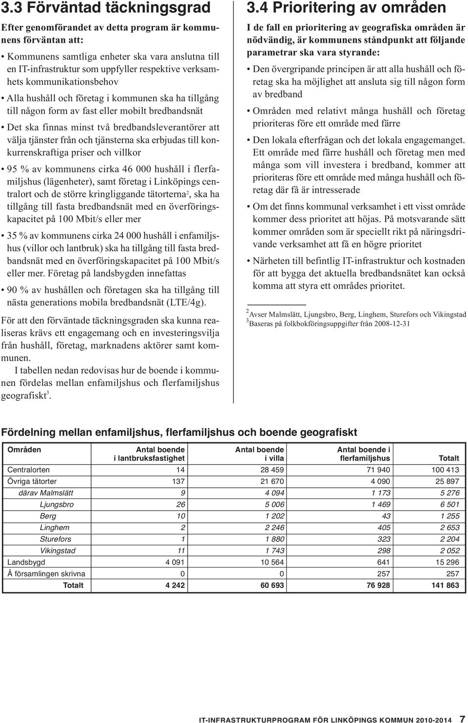 tjänsterna ska erbjudas till konkurrenskraftiga priser och villkor 95 % av kommunens cirka 46 000 hushåll i flerfamiljshus (lägenheter), samt företag i Linköpings centralort och de större