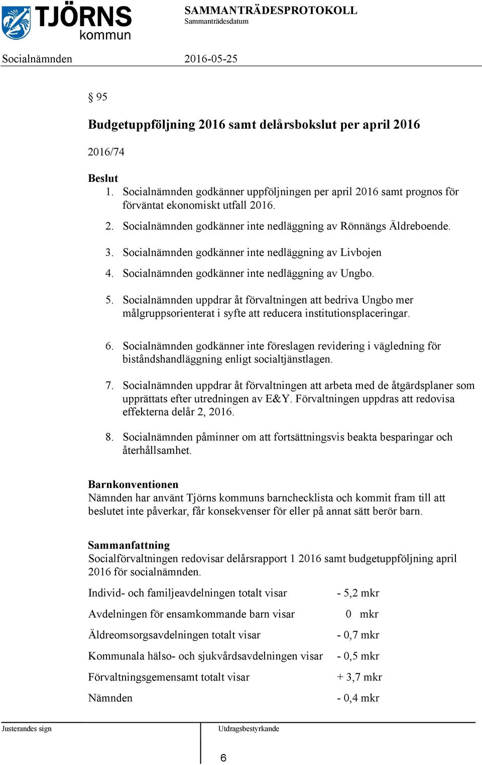 Socialnämnden uppdrar åt förvaltningen att bedriva Ungbo mer målgruppsorienterat i syfte att reducera institutionsplaceringar. 6.