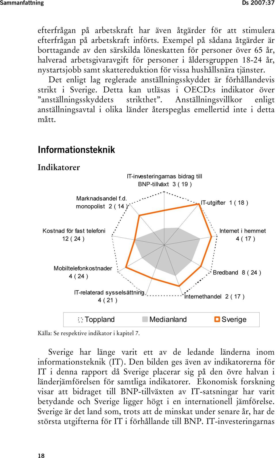 vissa hushållsnära tjänster. Det enligt lag reglerade anställningsskyddet är förhållandevis strikt i Sverige. Detta kan utläsas i OECD:s indikator över anställningsskyddets strikthet.