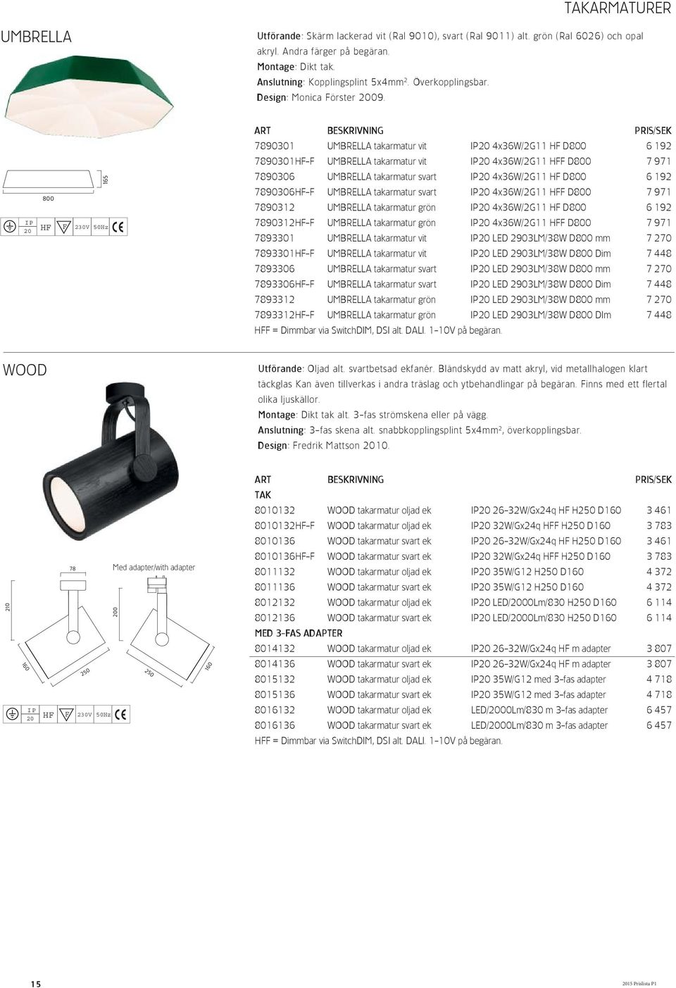 800 165 7890301 UMBRELLA takarmatur vit 4x36W/2G11 HF D800 6 192 7890301HF-F UMBRELLA takarmatur vit 4x36W/2G11 HFF D800 7 971 7890306 UMBRELLA takarmatur svart 4x36W/2G11 HF D800 6 192 7890306HF-F