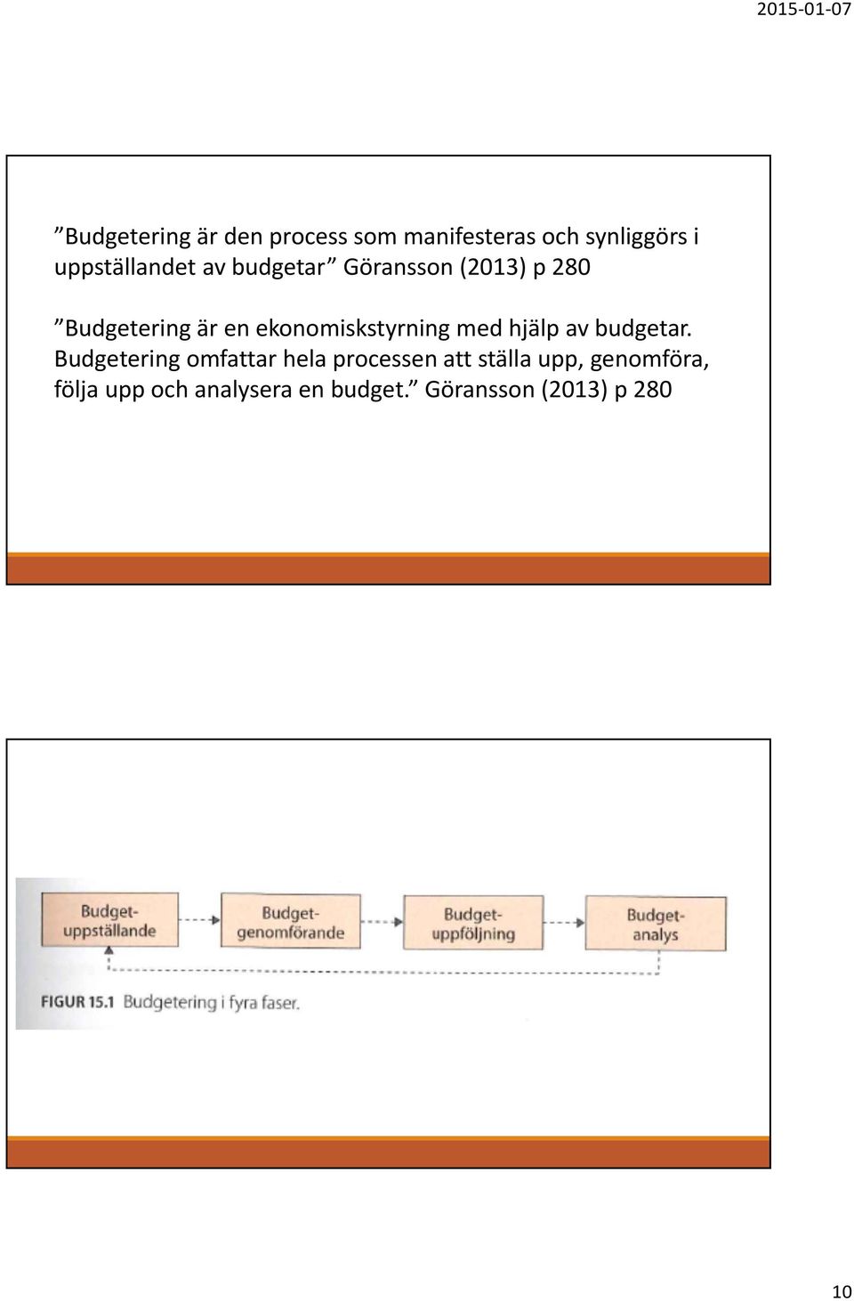 ekonomiskstyrning med hjälp av budgetar.