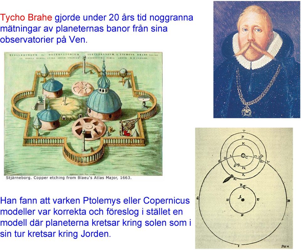 Han fann att varken Ptolemys eller Copernicus modeller var korrekta