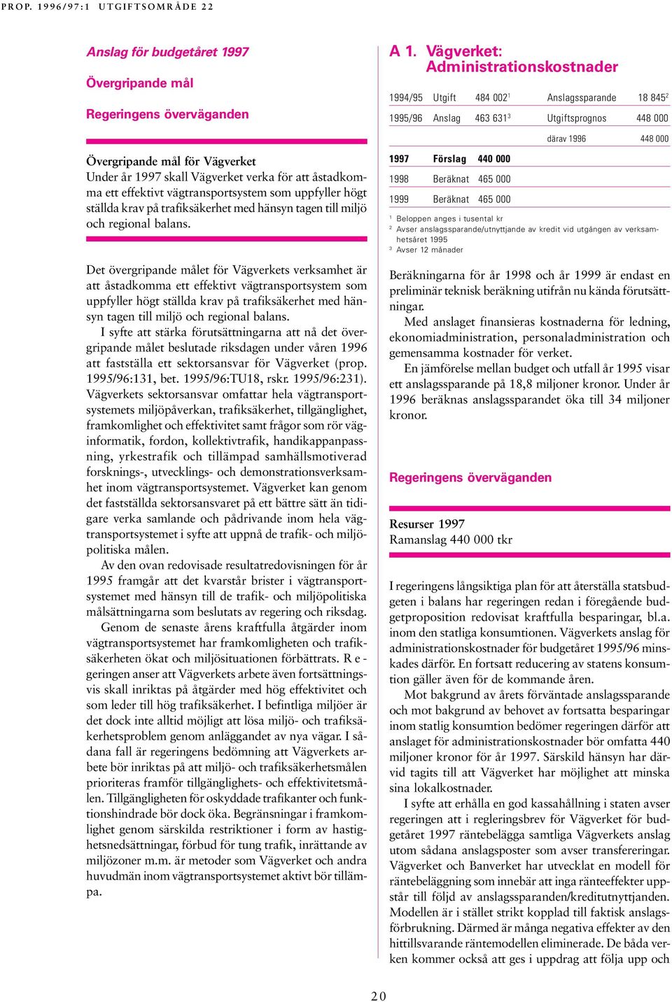 skall Vägverket verka för att åstadkomma ett effektivt vägtransportsystem som uppfyller högt ställda krav på trafiksäkerhet med hänsyn tagen till miljö och regional balans.