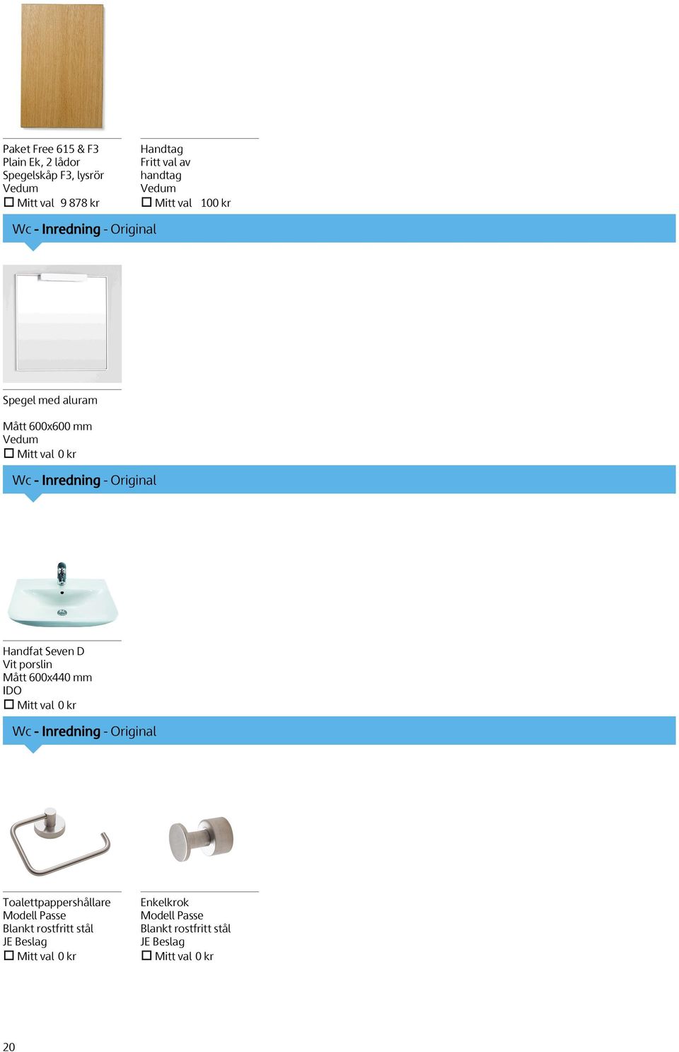 Handfat Seven D Vit porslin Mått 600x440 mm IDO Mitt val 0 kr Wc - Inredning - Original Toalettpappershållare