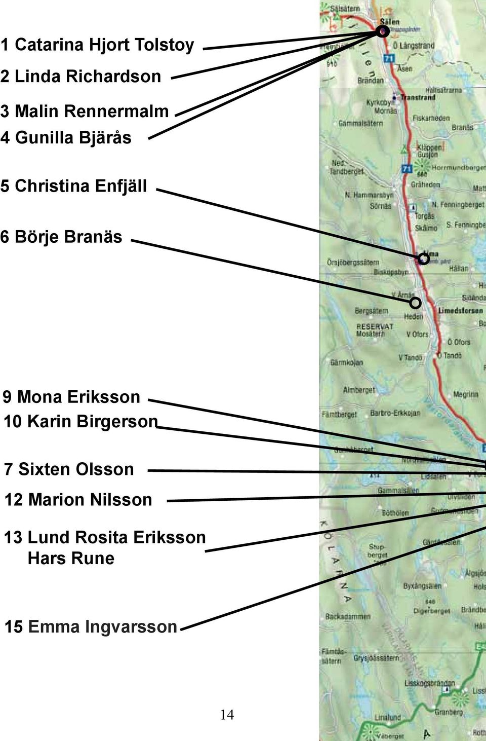 Branäs 9 Mona Eriksson 10 Karin Birgerson 7 Sixten Olsson