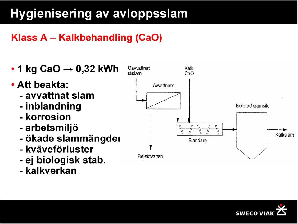 korrosion - arbetsmiljö - ökade slammängder -