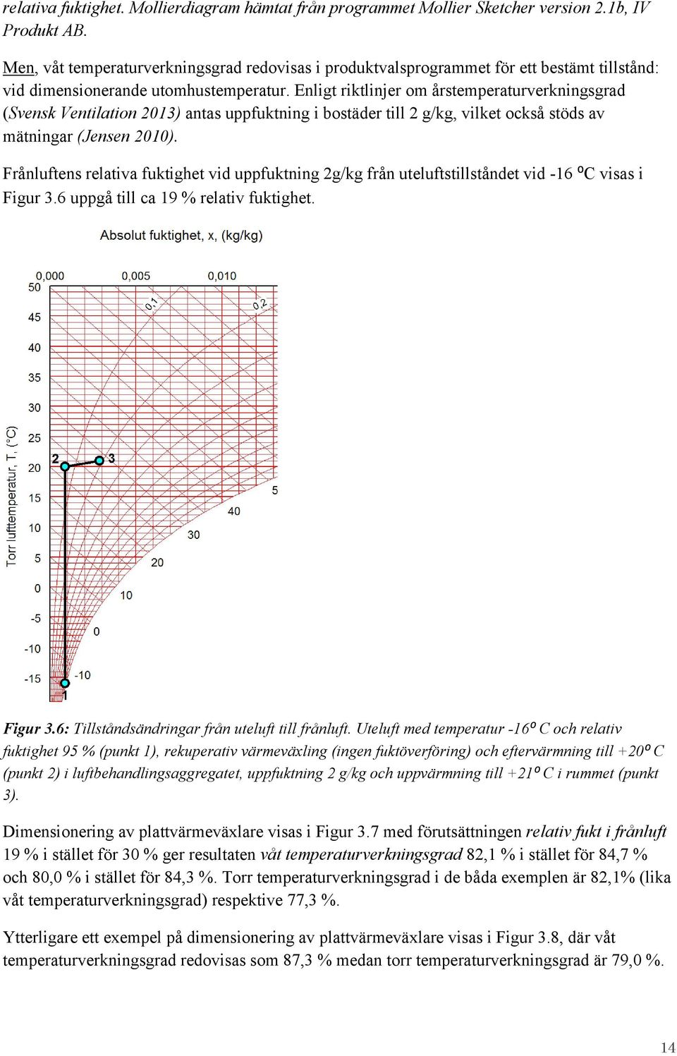 Enligt riktlinjer om årstemperaturverkningsgrad (Svensk Ventilation 2013) antas uppfuktning i bostäder till 2 g/kg, vilket också stöds av mätningar (Jensen 2010).