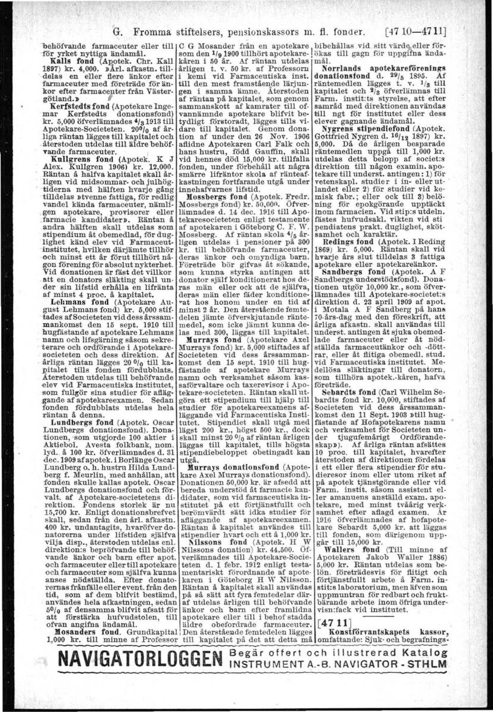 af Professorn Norrlands apotekaref'örenlngs -delas en eller Ilere änkor efter i kemi vid Farmaceutiska inst. donation8fond d. 29/. 1895.