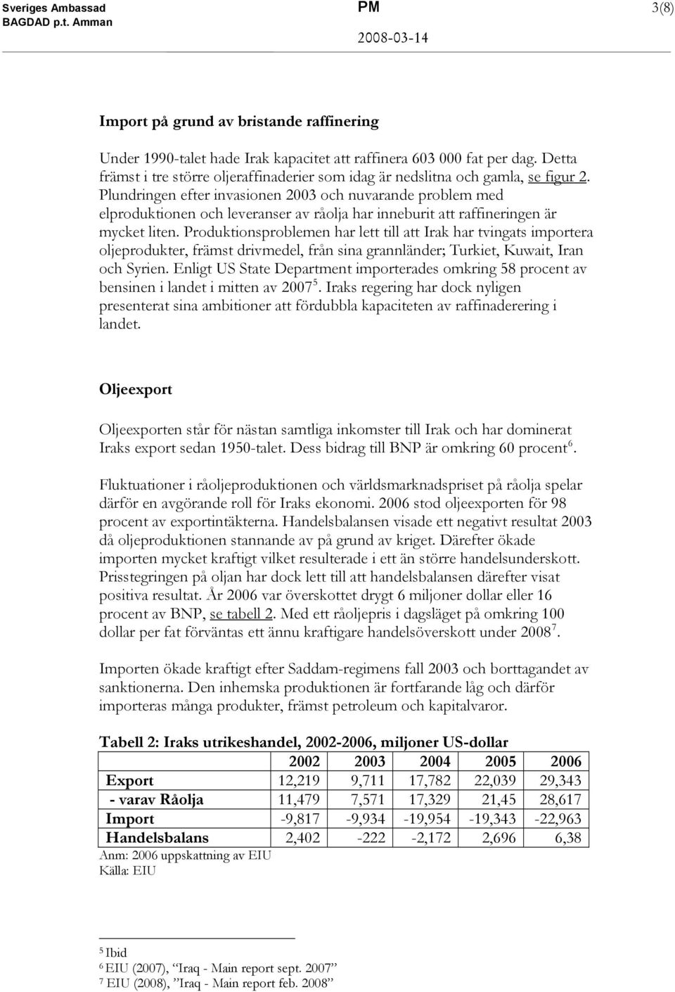 Plundringen efter invasionen 2003 och nuvarande problem med elproduktionen och leveranser av råolja har inneburit att raffineringen är mycket liten.