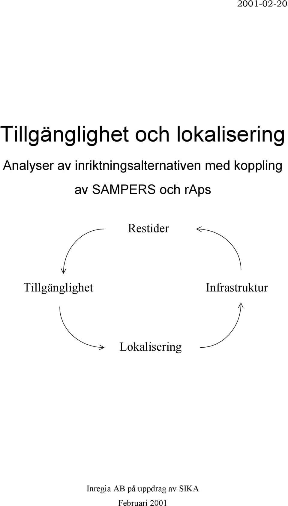 och raps Restider Tillgänglighet Infrastruktur