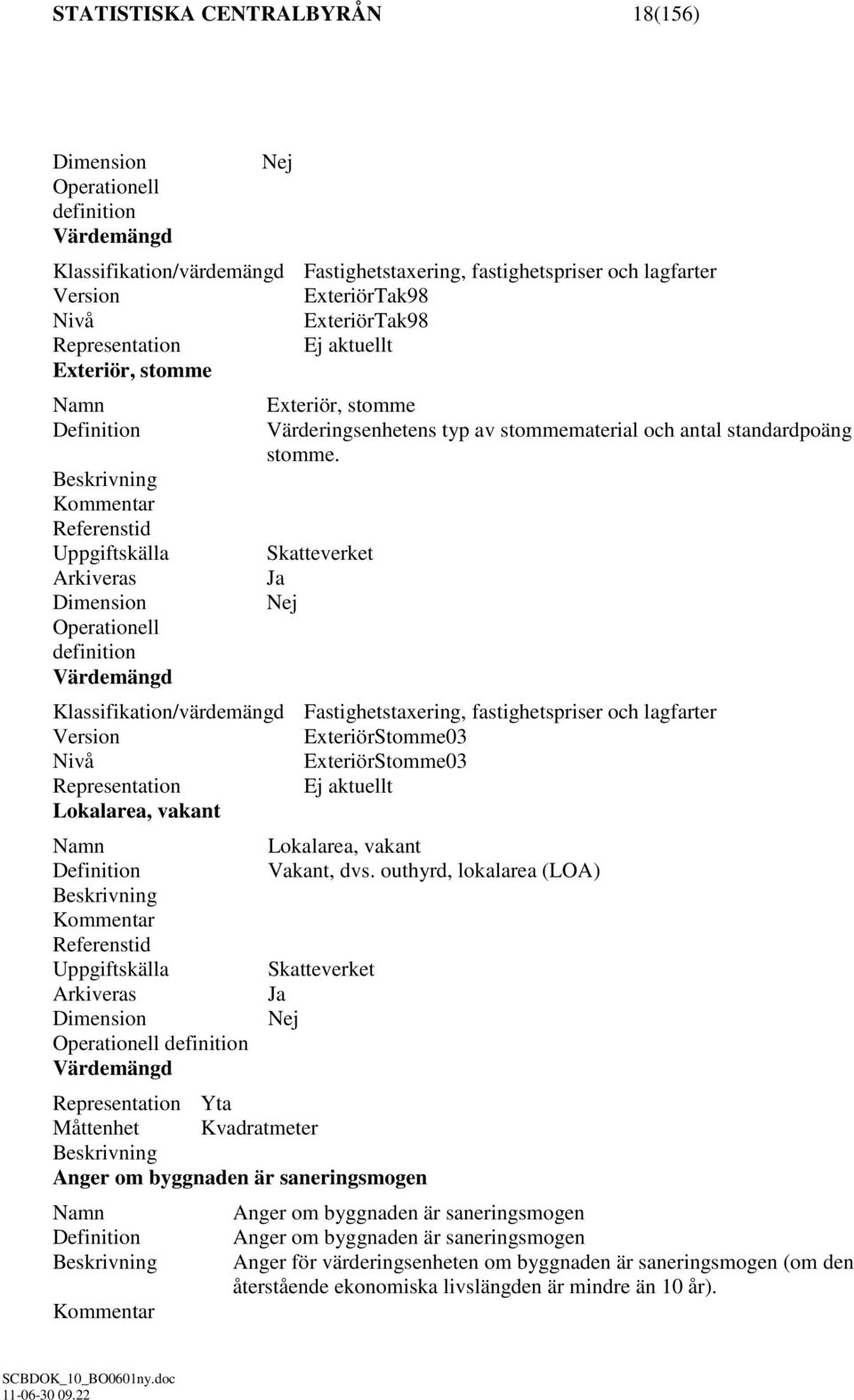 Skatteverket Klassifikation/värdemängd Fastighetstaxering, fastighetspriser och lagfarter ExteriörStomme03 ExteriörStomme03 Lokalarea, vakant Lokalarea, vakant Vakant, dvs.