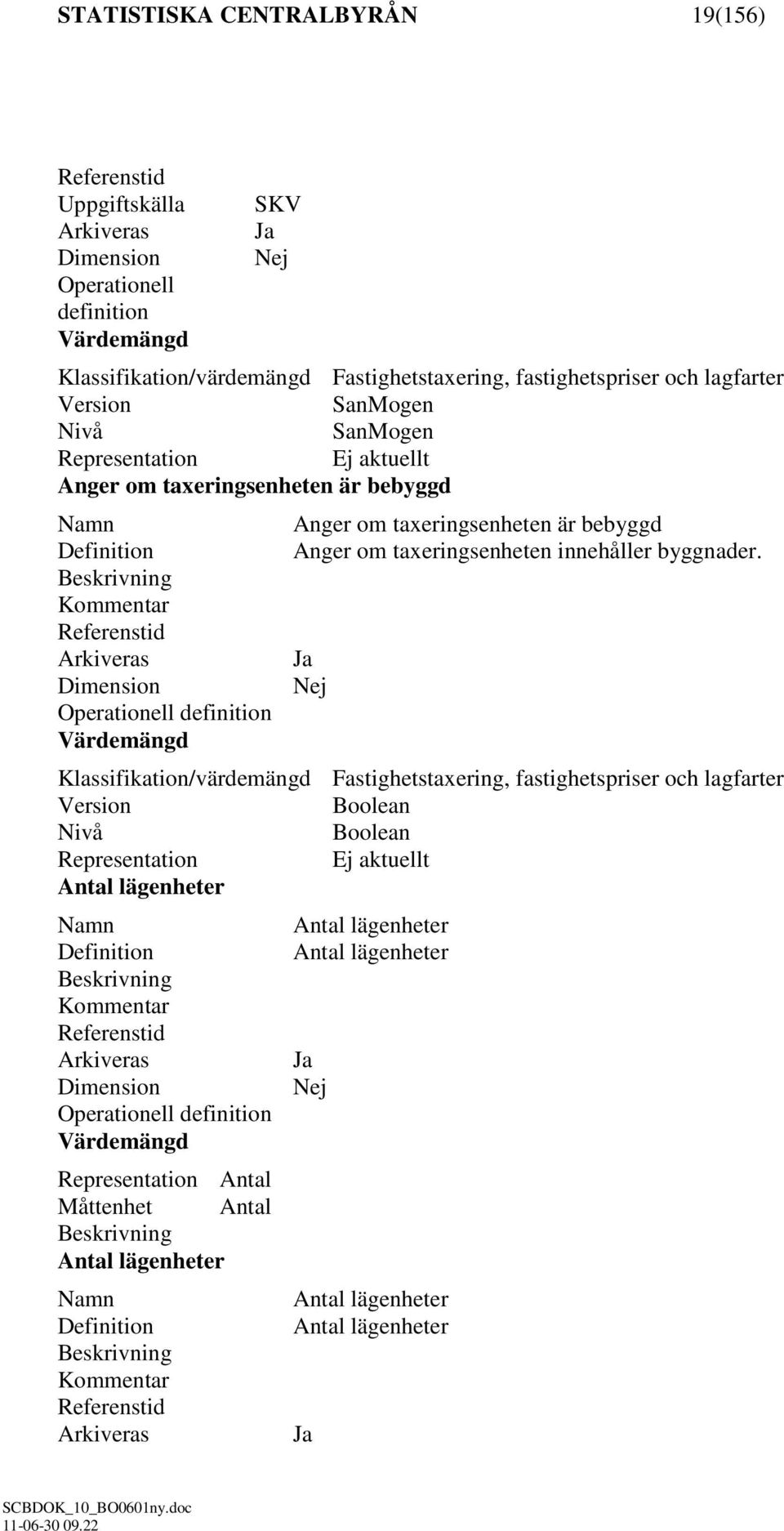 Anger om taxeringsenheten innehåller byggnader.