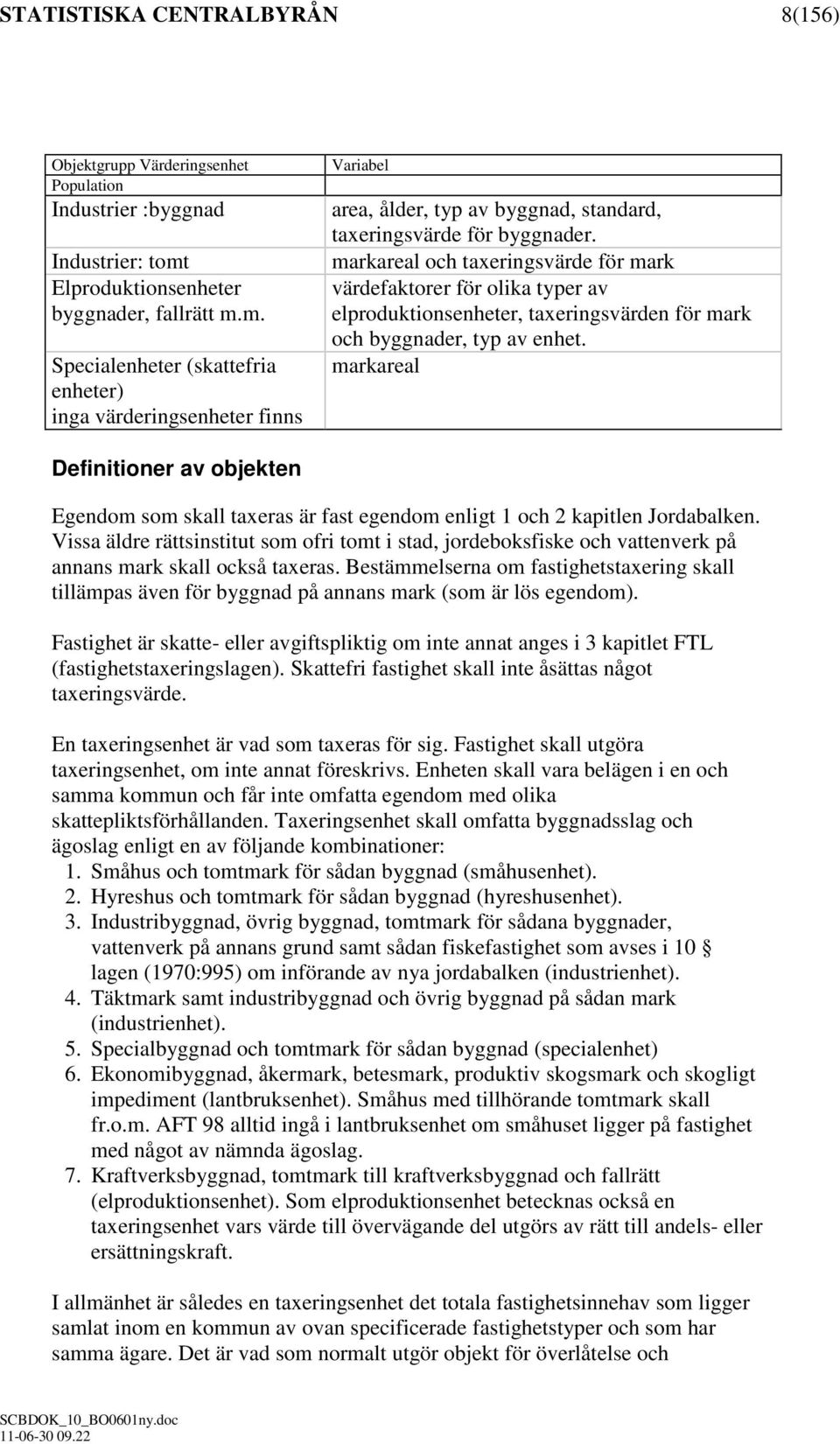 markareal och taxeringsvärde för mark värdefaktorer för olika typer av elproduktionsenheter, taxeringsvärden för mark och byggnader, typ av enhet.