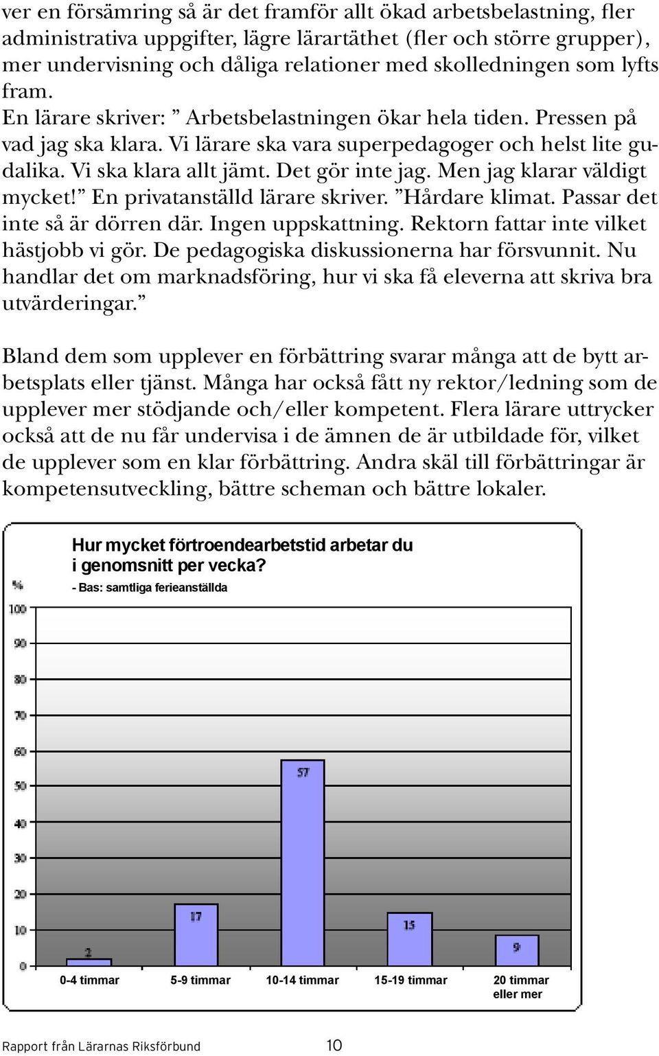 Det gör inte jag. Men jag klarar väldigt mycket! En privatanställd lärare skriver. Hårdare klimat. Passar det inte så är dörren där. Ingen uppskattning. Rektorn fattar inte vilket hästjobb vi gör.