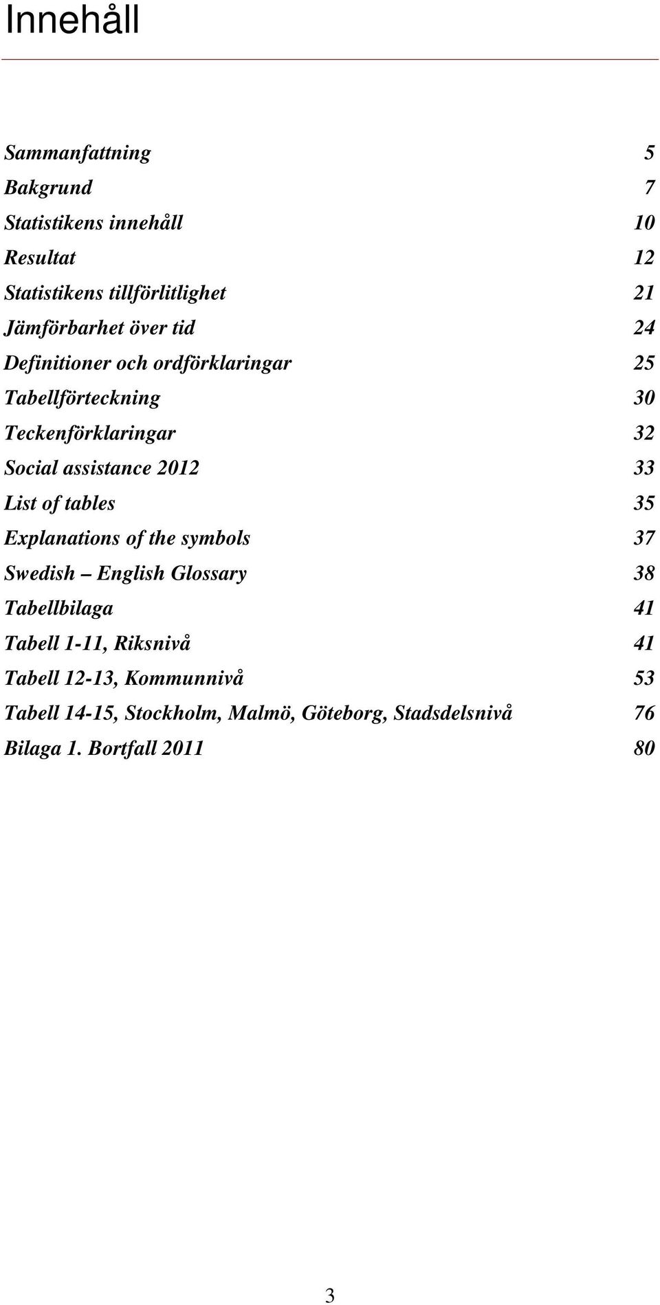 assistance 2012 33 List of tables 35 Explanations of the symbols 37 Swedish English Glossary 38 Tabellbilaga 41