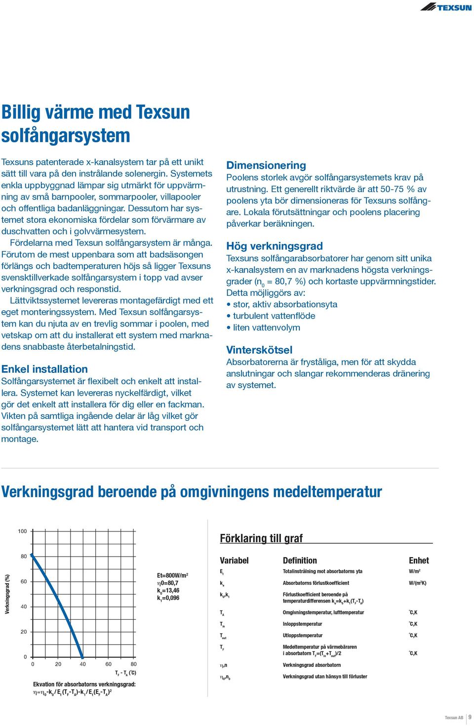 Dessutom har systemet stora ekonomiska fördelar som förvärmare av duschvatten och i golvvärmesystem. Fördelarna med Texsun solfångarsystem är många.