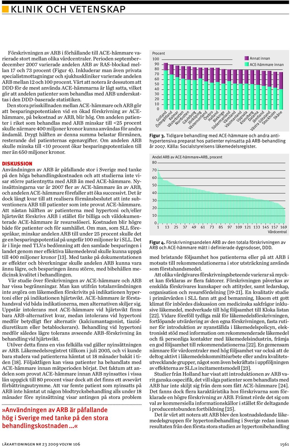 Värt att notera är dessutom att DDD för de mest använda ACE-hämmarna är lågt satta, vilket gör att andelen patienter som behandlas med ARB underskattas i den DDD-baserade statistiken.