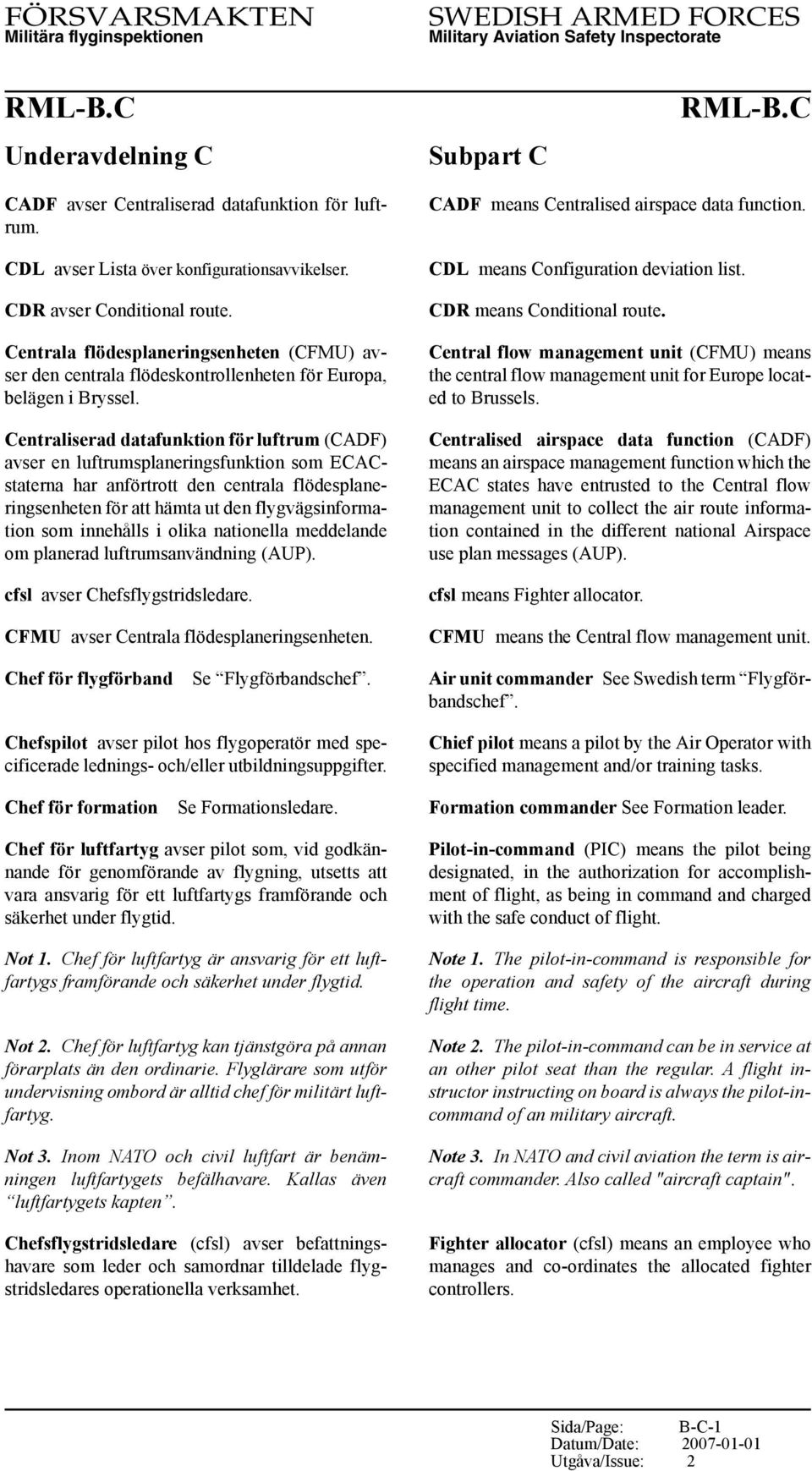 Centraliserad datafunktion för luftrum (CADF) avser en luftrumsplaneringsfunktion som ECACstaterna har anförtrott den centrala flödesplaneringsenheten för att hämta ut den flygvägsinformation som