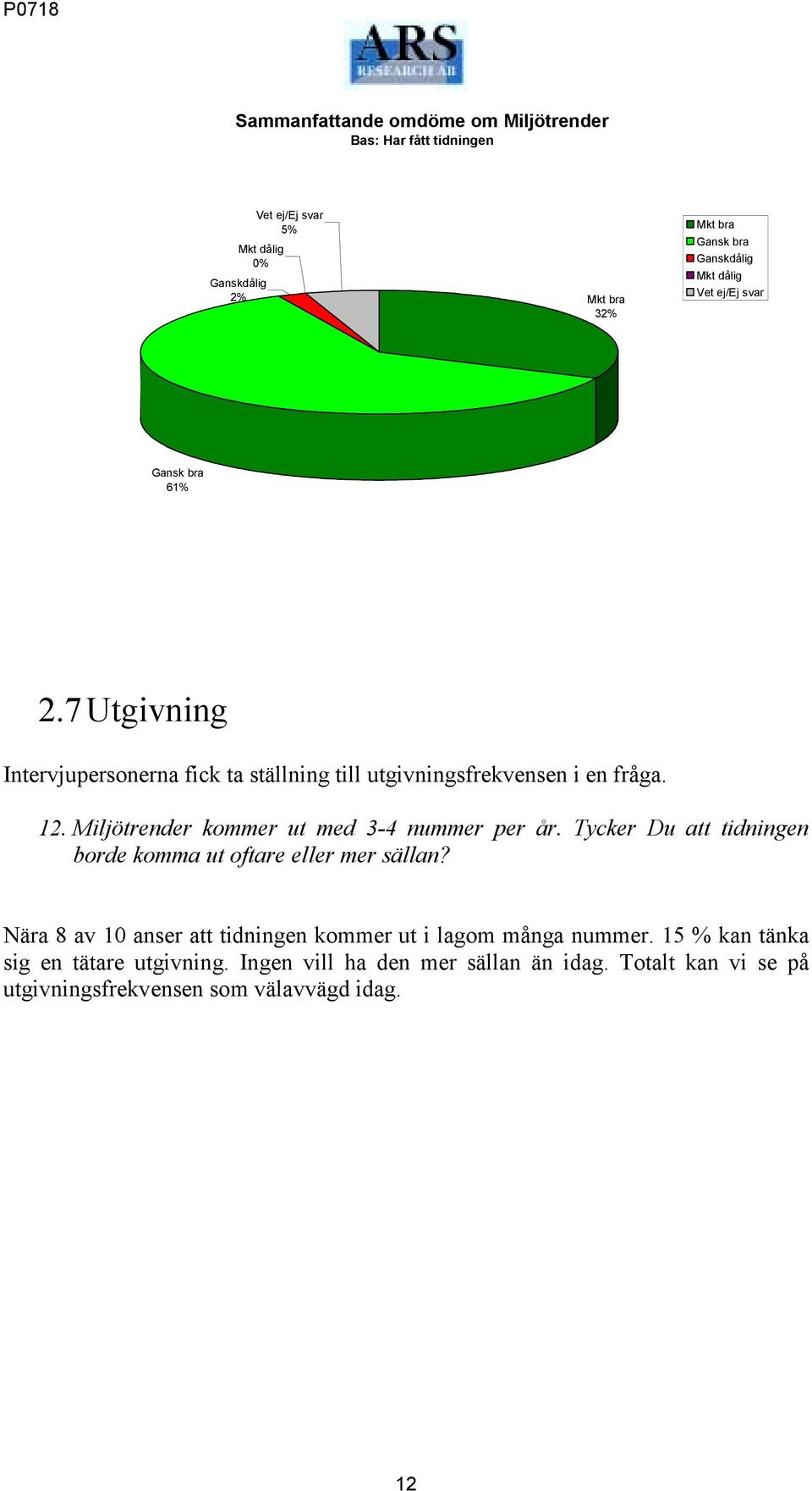 Miljötrender kommer ut med 3-4 nummer per år. Tycker Du att tidningen borde komma ut oftare eller mer sällan?