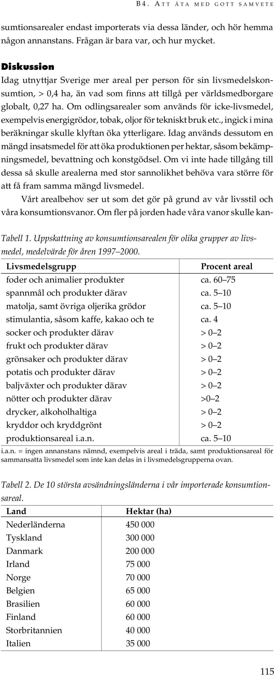 Om odlingsarealer som används för icke-livsmedel, exempelvis energigrödor, tobak, oljor för tekniskt bruk etc., ingick i mina beräkningar skulle klyftan öka ytterligare.