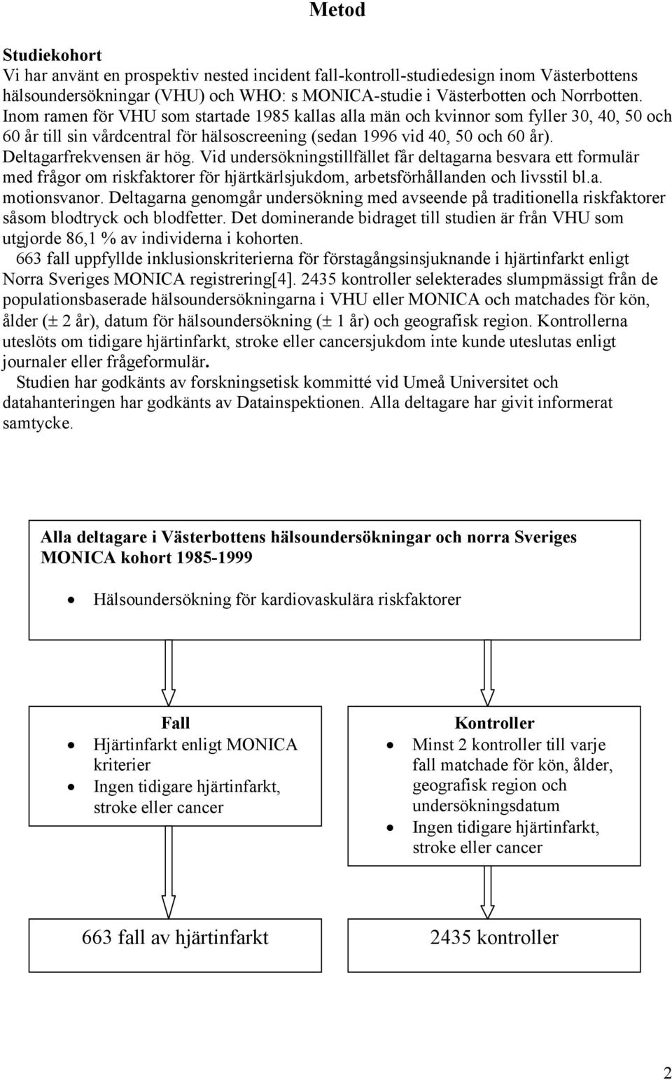 Vid undersökningstillfället får deltagarna besvara ett formulär med frågor om riskfaktorer för hjärtkärlsjukdom, arbetsförhållanden och livsstil bl.a. motionsvanor.