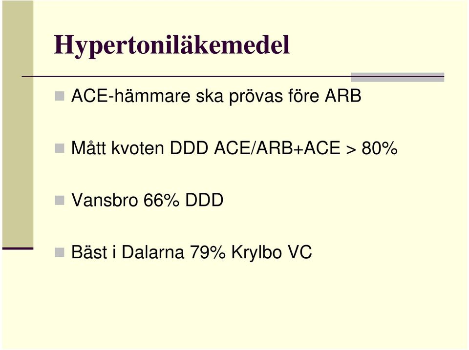 DDD ACE/ARB+ACE > 80% Vansbro