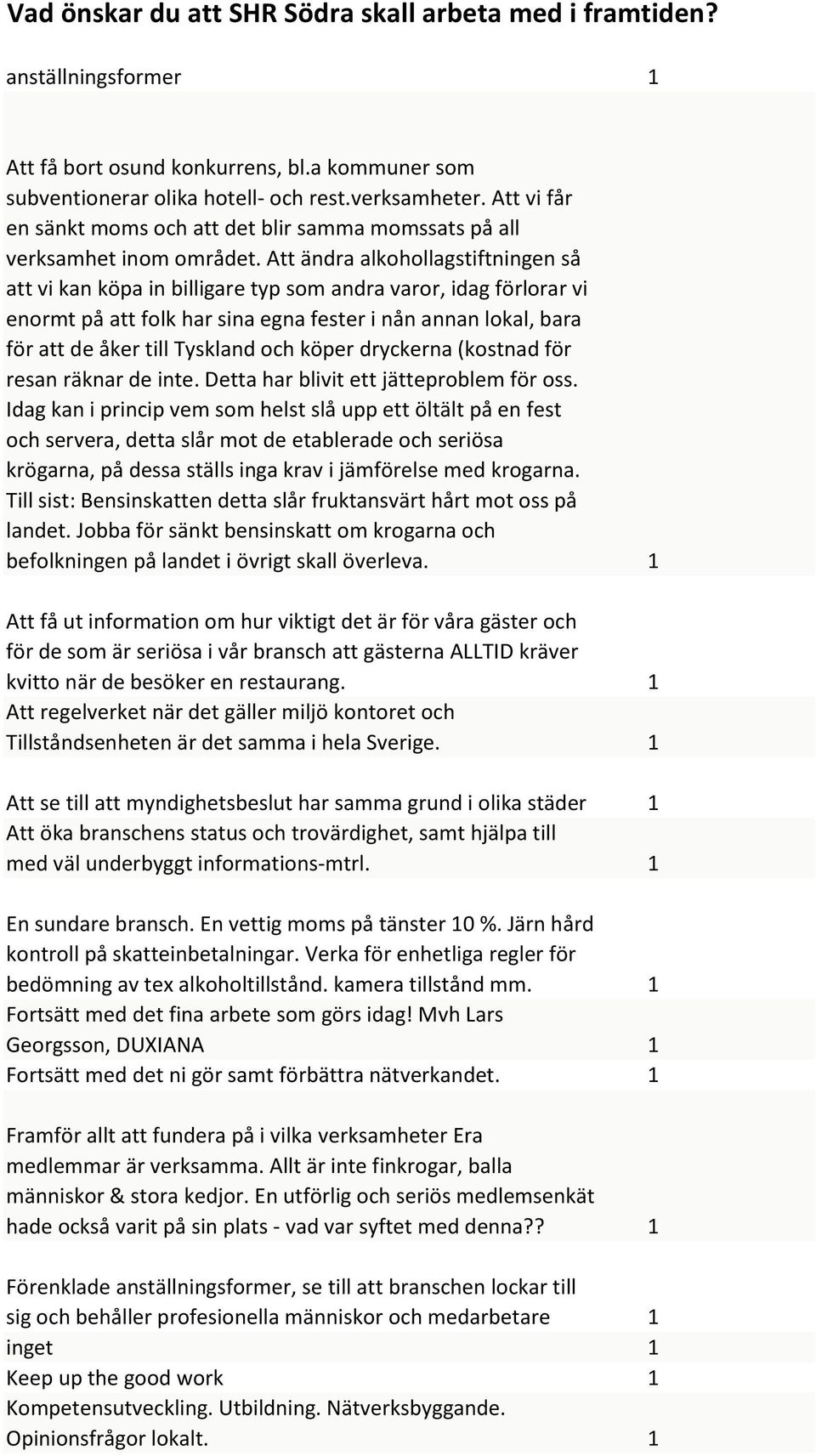 Att ändra alkohollagstiftningen så att vi kan köpa in billigare typ som andra varor, idag förlorar vi enormt på att folk har sina egna fester i nån annan lokal, bara för att de åker till Tyskland och