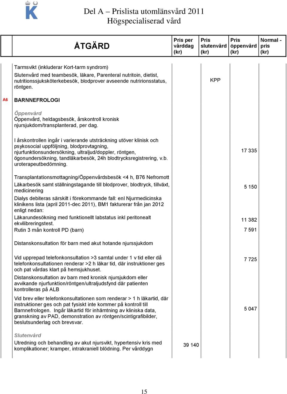 I årskontrollen ingår i varierande utsträckning utöver klinisk och psykosocial uppföljning, blodprovtagning, njurfunktionsundersökning, ultraljud/doppler, röntgen, ögonundersökning, tandläkarbesök,