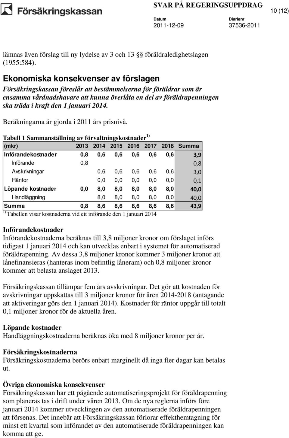 januari 2014. Beräkningarna är gjorda i 2011 års prisnivå.