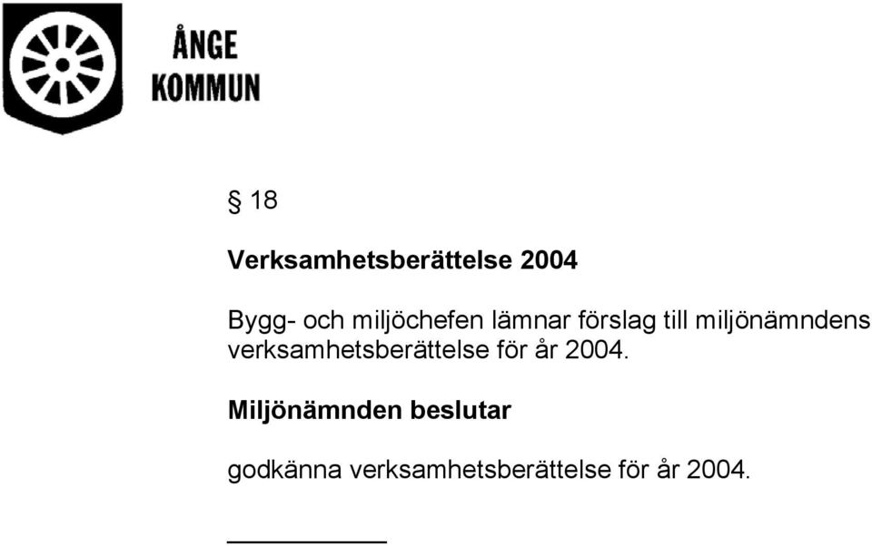 verksamhetsberättelse för år 2004.