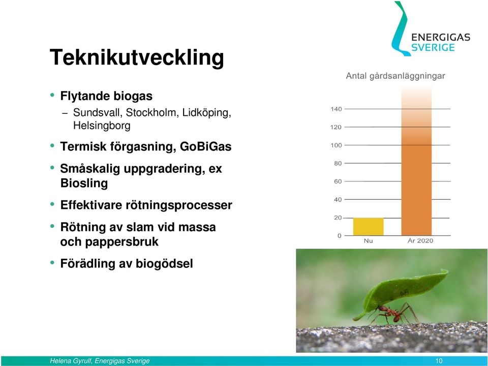 Biosling Effektivare rötningsprocesser Rötning av slam vid massa