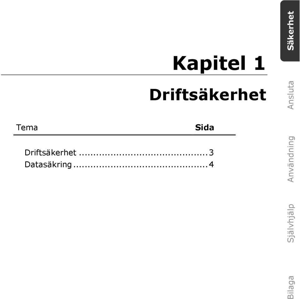 Driftsäkerhet...3 Datasäkring.