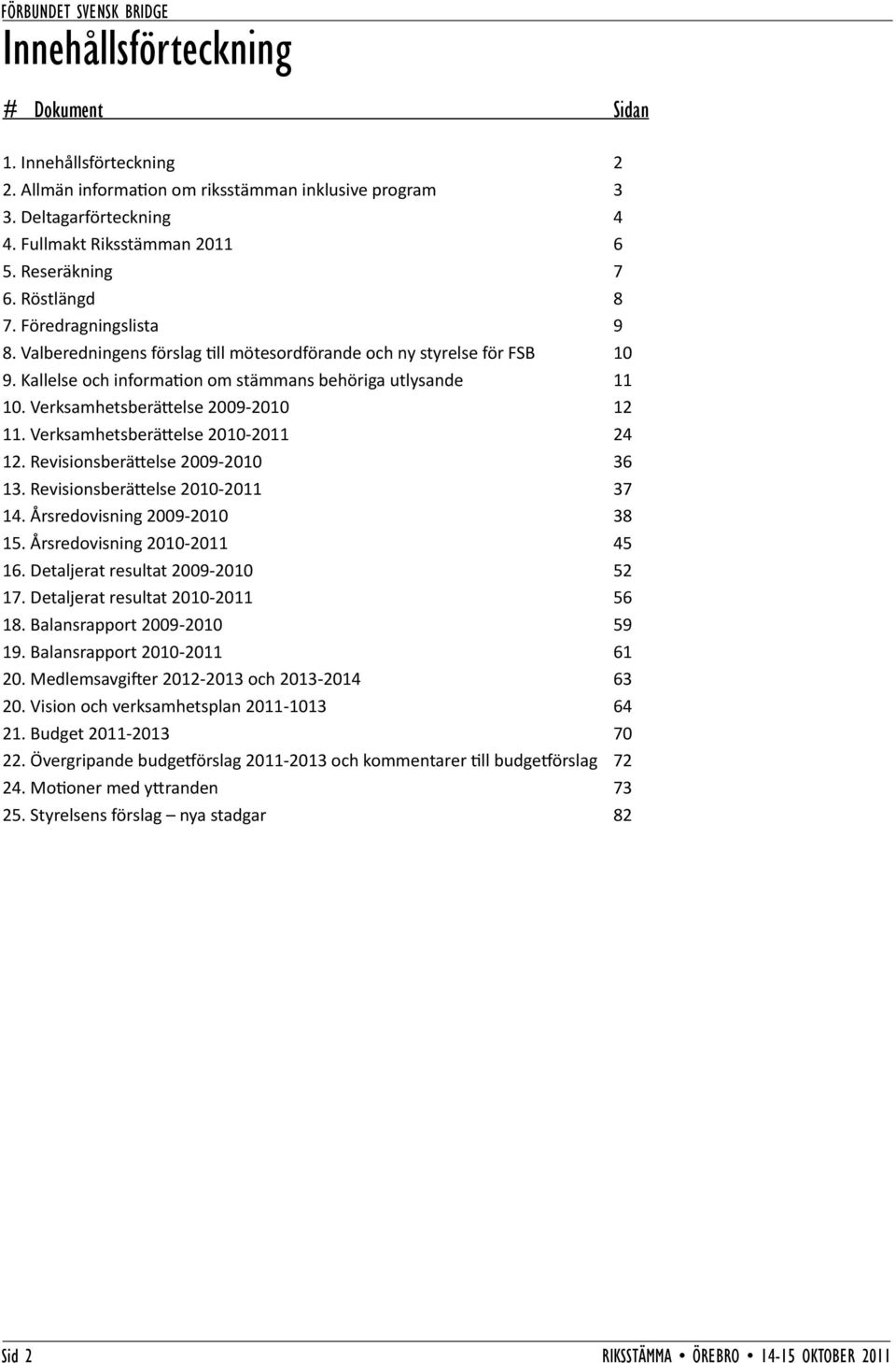 Verksamhetsberättelse 2009-2010 12 11. Verksamhetsberättelse 2010-2011 24 12. Revisionsberättelse 2009-2010 36 13. Revisionsberättelse 2010-2011 37 14. Årsredovisning 2009-2010 38 15.