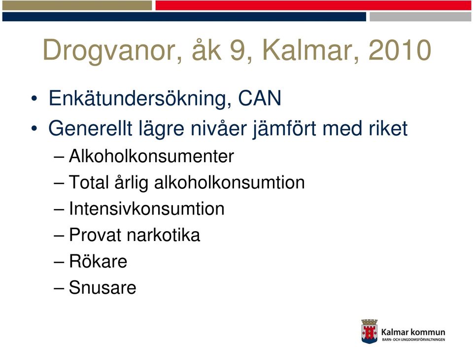 Alkoholkonsumenter Total årlig