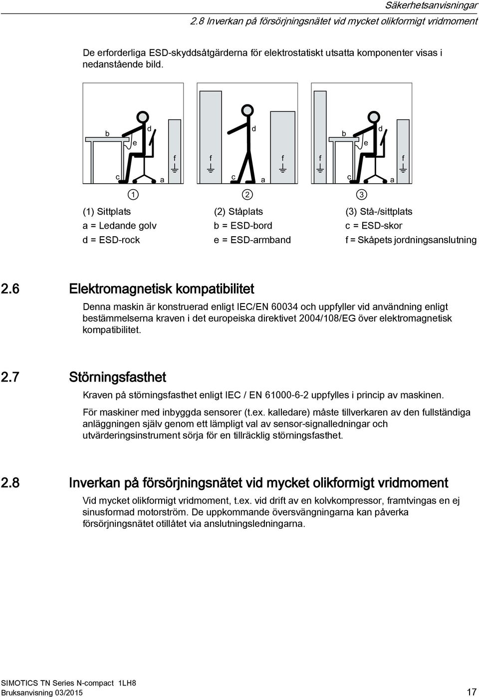 6 Elektromagnetisk kompatibilitet Denna maskin är konstruerad enligt IEC/EN 60034 och uppfyller vid användning enligt bestämmelserna kraven i det europeiska direktivet 2004/108/EG över