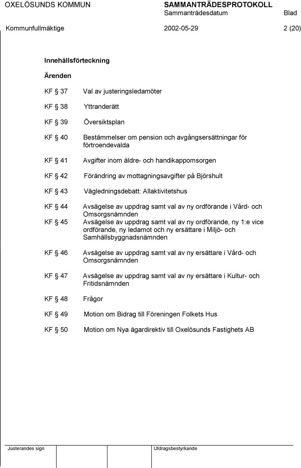 Allaktivitetshus Avsägelse av uppdrag samt val av ny ordförande i Vård- och Omsorgsnämnden Avsägelse av uppdrag samt val av ny ordförande, ny 1:e vice ordförande, ny ledamot och ny ersättare i Miljö-