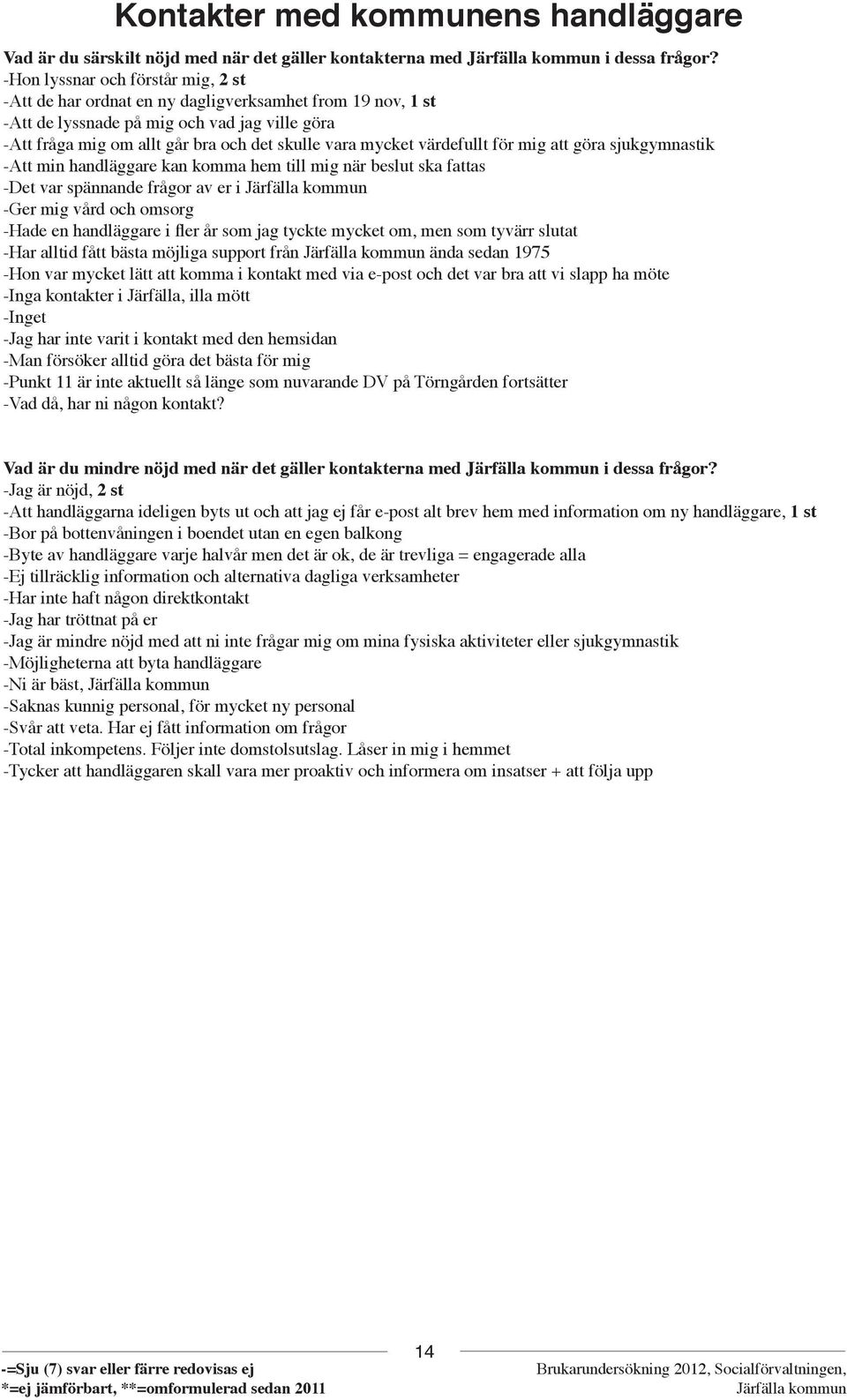 värdefullt för mig att göra sjukgymnastik -Att min handläggare kan komma hem till mig när beslut ska fattas -Det var spännande frågor av er i -Ger mig vård och omsorg -Hade en handläggare i fler år