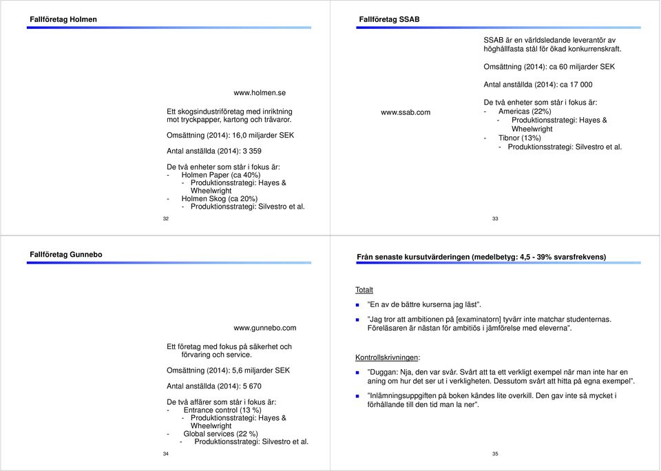 Produktionsstrategi: Silvestro et al. www.ssab.com SSAB är en världsledande leverantör av höghållfasta stål för ökad konkurrenskraft.