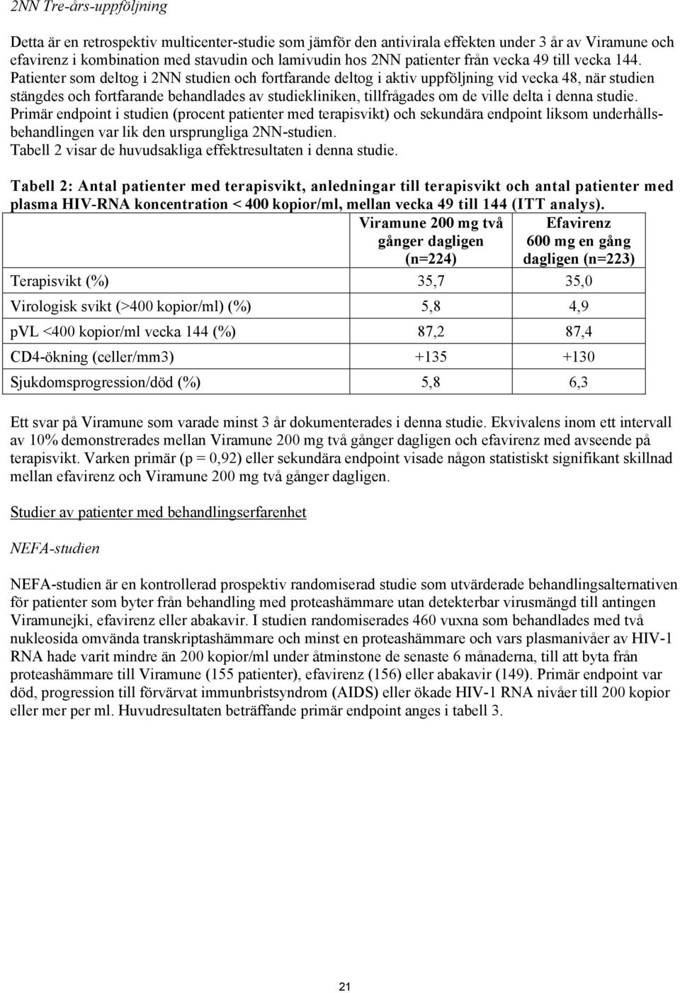 Patienter som deltog i 2NN studien och fortfarande deltog i aktiv uppföljning vid vecka 48, när studien stängdes och fortfarande behandlades av studiekliniken, tillfrågades om de ville delta i denna