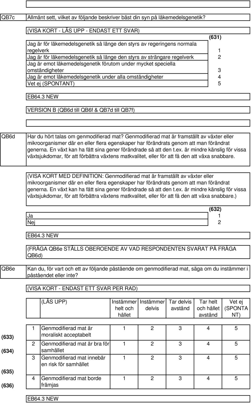 emot läkemedelsgenetik förutom under mycket speciella omständigheter Jag är emot läkemedelsgenetik under alla omständigheter (6) EB6.