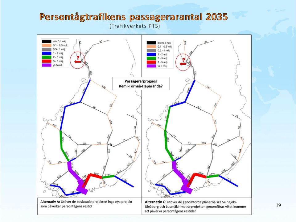 persontågens restid Alternativ C: Utöver de genomförda planerna ska