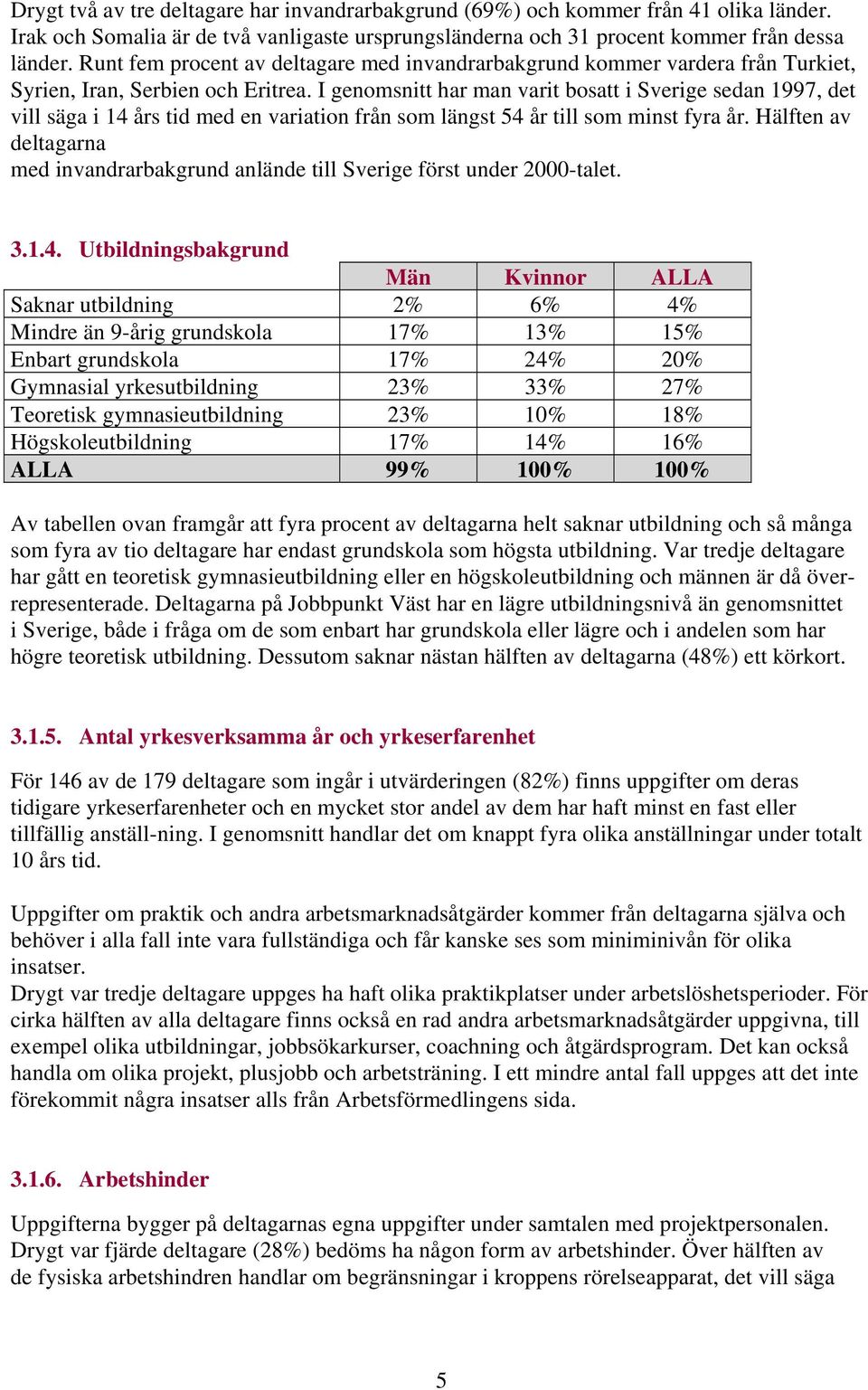 I genomsnitt har man varit bosatt i Sverige sedan 1997, det vill säga i 14 års tid med en variation från som längst 54 år till som minst fyra år.