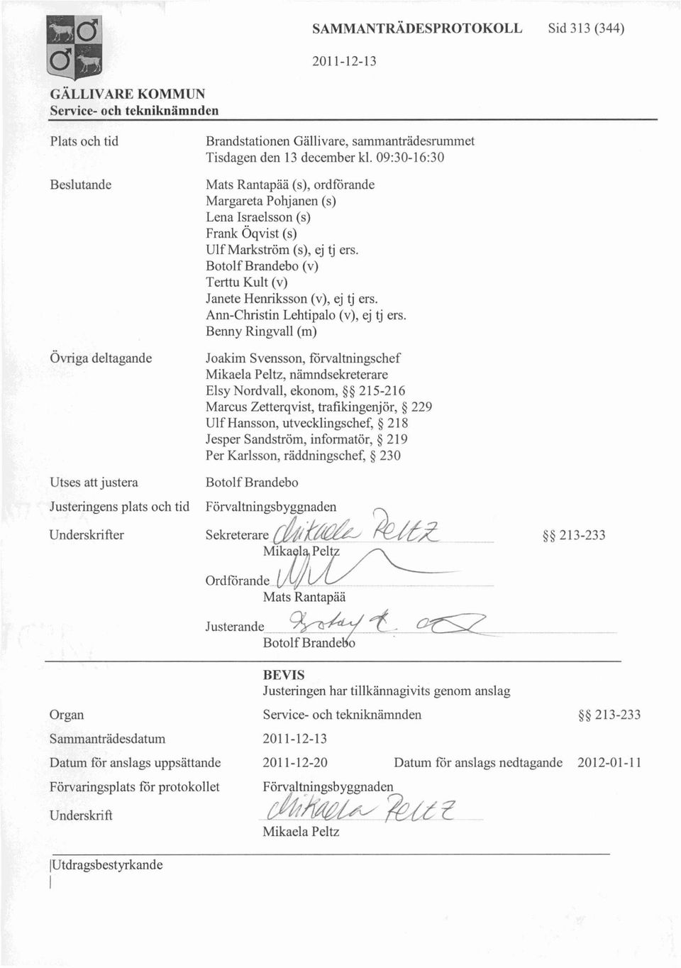 Botolf Brandebo (v) Terttu Kult (v) Janete Henriksson (v), ej tj ers. Ann-Christin Lehtipalo (v), ej tj ers.