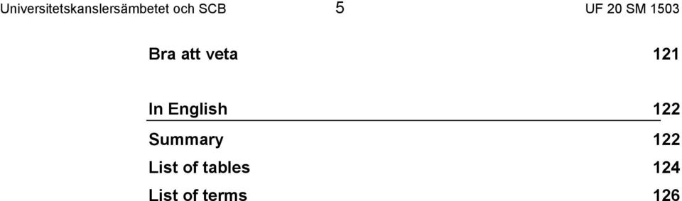 121 In English 122 Summary 122
