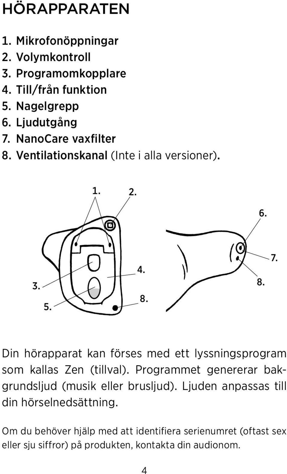 Din hörapparat kan förses med ett lyssningsprogram som kallas Zen (tillval).