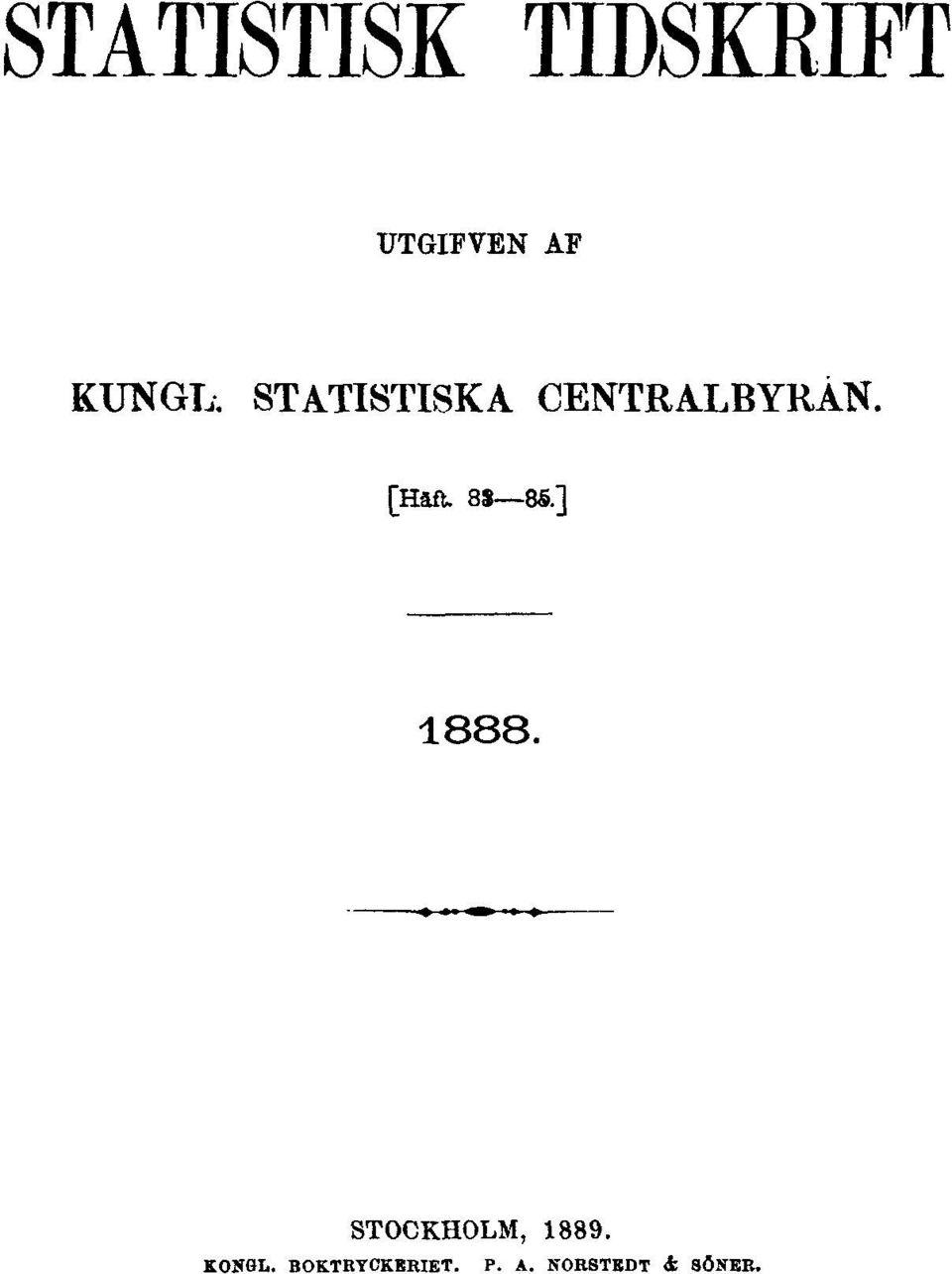 [Häft. 83 85.] 1888. STOCKHOLM, 1889.