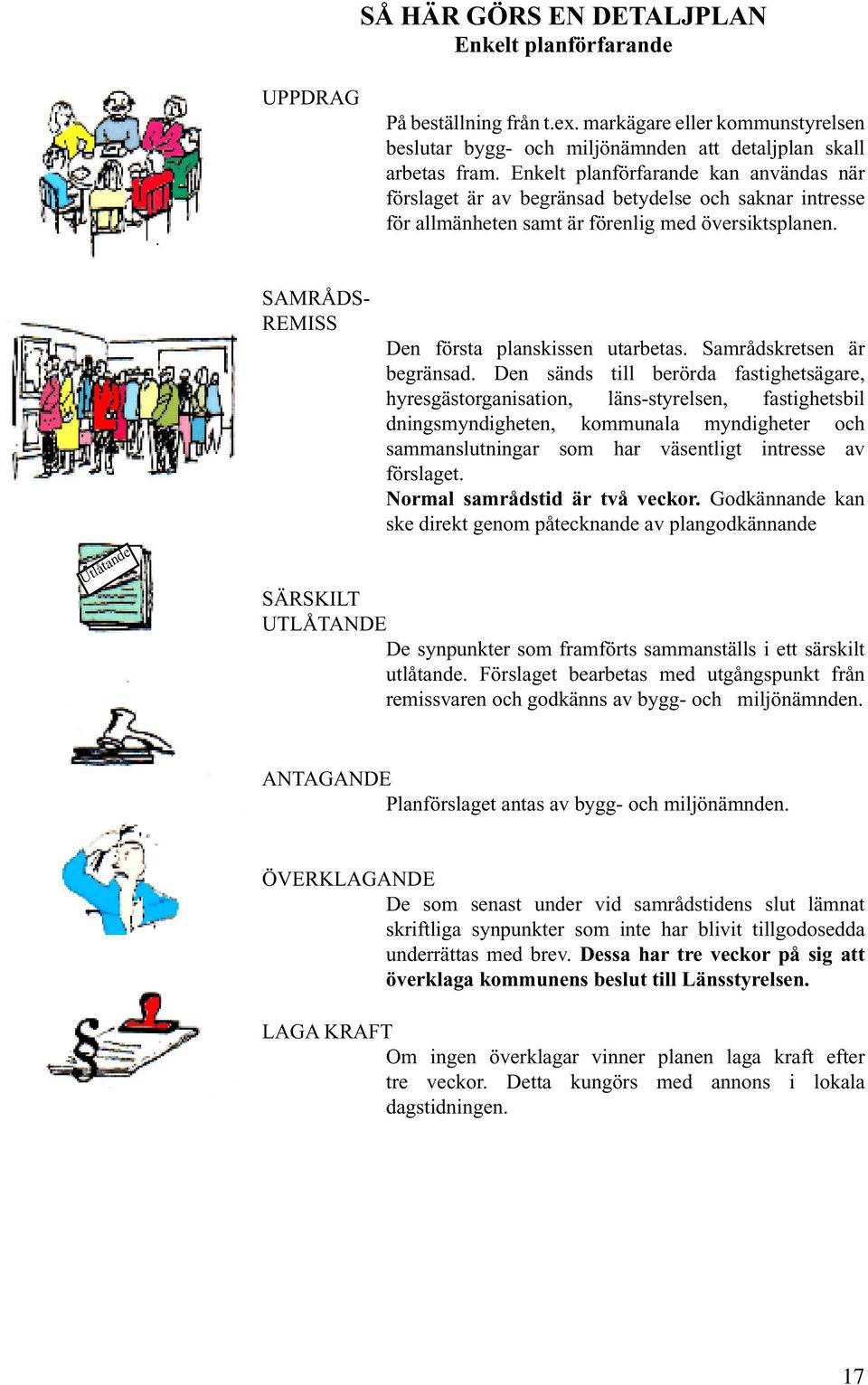 Utlåtande SAMRÅDS- REMISS Den första planskissen utarbetas. Samrådskretsen är begränsad.