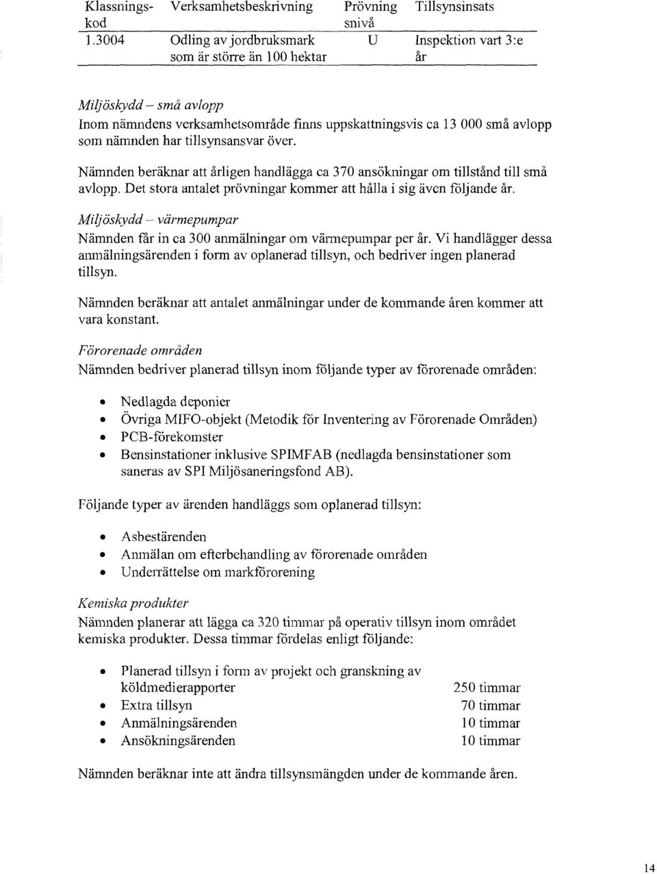 uppskattningsvis ca 13 000 små avlopp som nämnden har tillsynsansvar över. Nämnden beräknar att årligen handlägga ca 370 ansökningar om tillstånd till små avlopp.