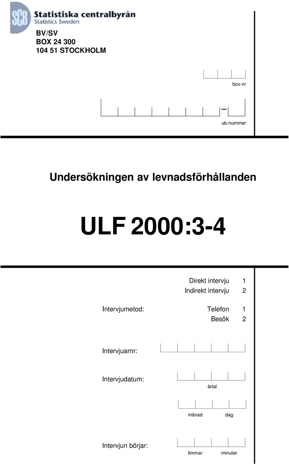 intervju 1 Indirekt intervju 2 Intervjumetod: Telefon 1 Besök