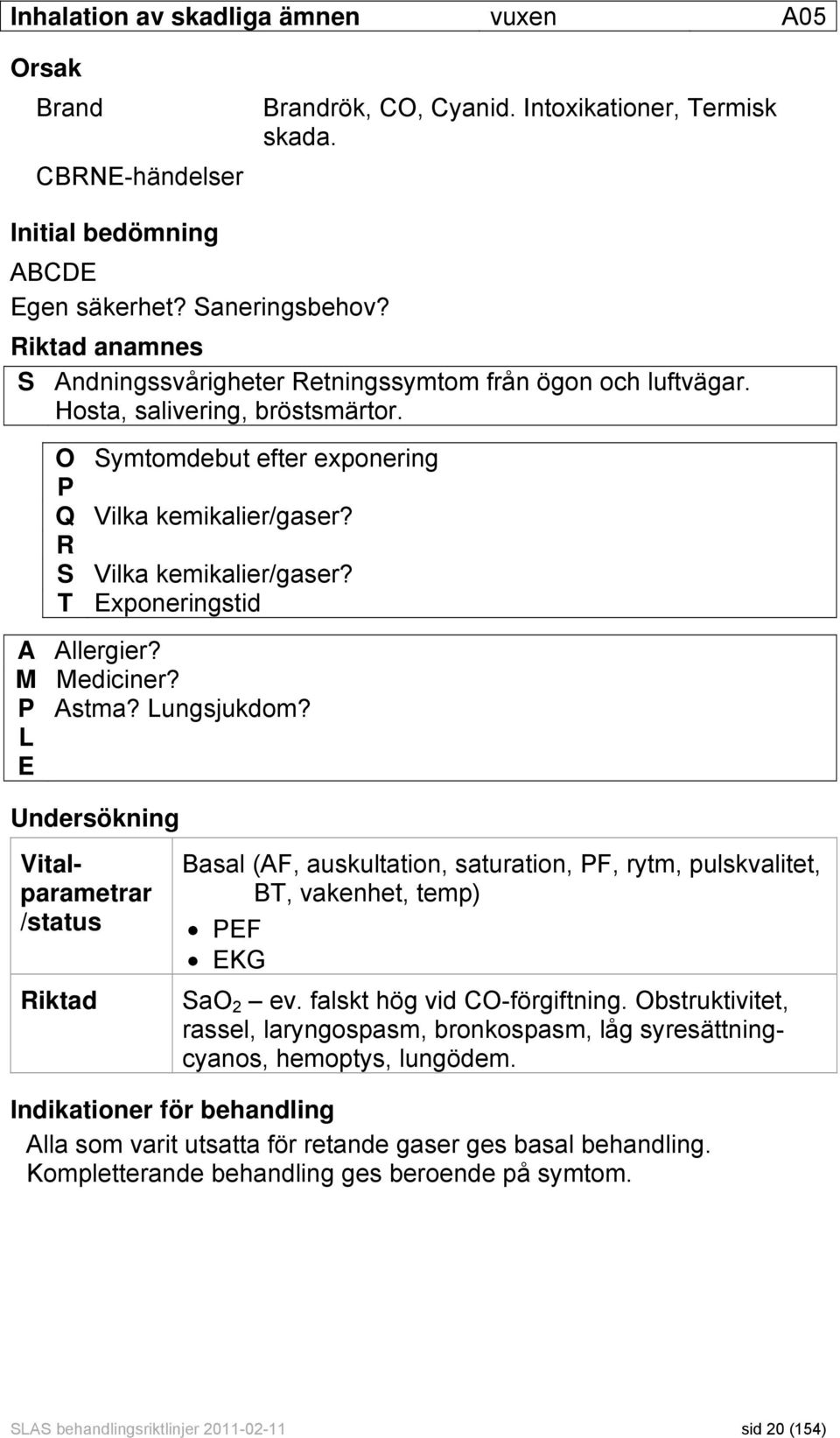 T Exponeringstid A Allergier? M Mediciner? P Astma? Lungsjukdom?